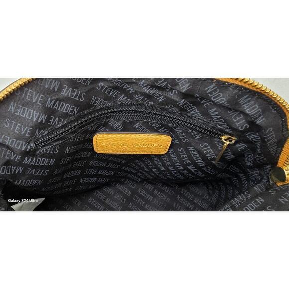 Steve Madden Crossbody Logo Purse Mustard Shoulder Bag Chain Strap Handbag - Picture 8 of 10